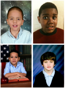 The four plaintiff students, ages 8 and 9, whose educations have been disrupted by the District's Automatic Autism Transfer Policy