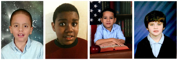 The four plaintiff students, ages 8 and 9, whose educations have been disrupted by the District's Automatic Autism Transfer Policy